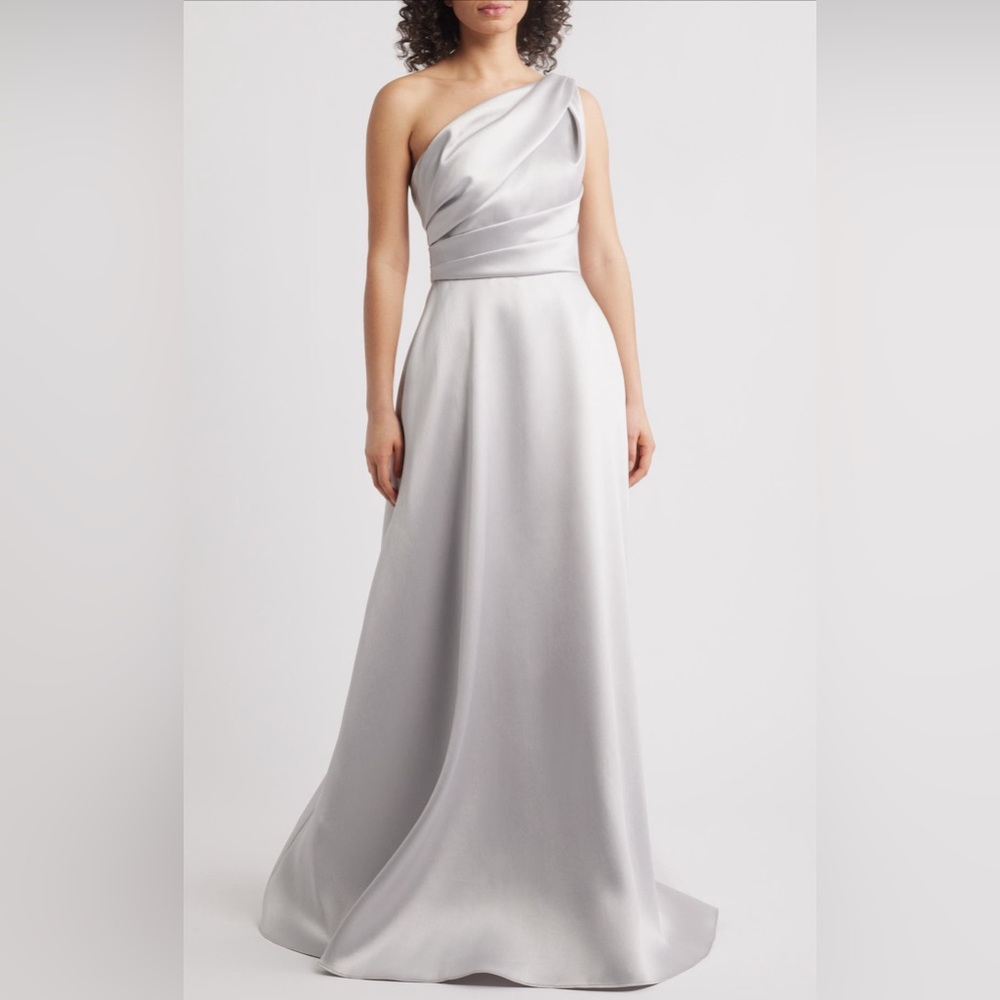 AMSALE One-Shoulder Mikado Gown